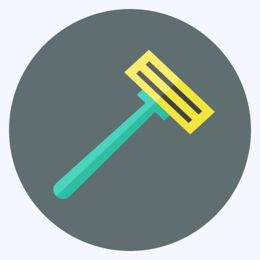 Traş Bıçağı Simgesi yumuşak mavi arkaplanda izole edilmiş modaya uygun düz stil