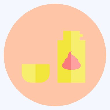 Tıraş Kremi Simgesi yumuşak mavi arkaplanda izole edilmiş modaya uygun düz stil