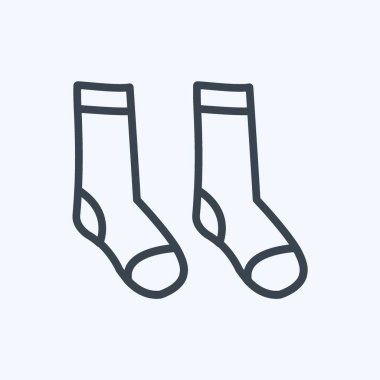 Yumuşak mavi arkaplanda izole edilmiş moda satır biçiminde Çorap Simgesi