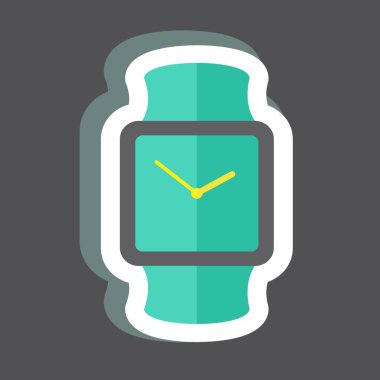 Siyah arkaplanda modaya uygun saat etiketi izole edildi