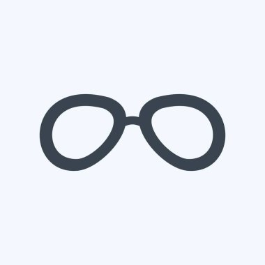 Yumuşak mavi arkaplanda izole edilmiş modaya uygun kabartma biçiminde vintage Gözlük Simgesi