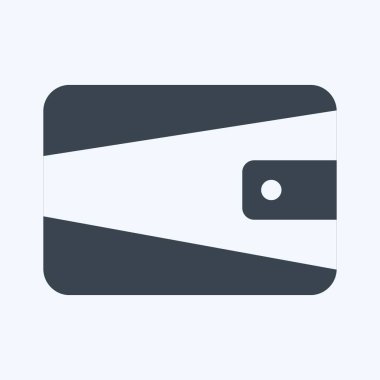 Cüzdan Simgesi modaya uygun kabartma biçimi yumuşak mavi arkaplanda izole