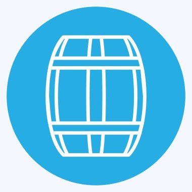 Fıçı Simgesi modayı takip eden mavi gözler tarzında yumuşak mavi arkaplanda izole