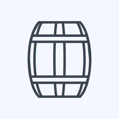 Yumuşak mavi arkaplanda izole edilmiş moda satır biçiminde fıçı Simgesi