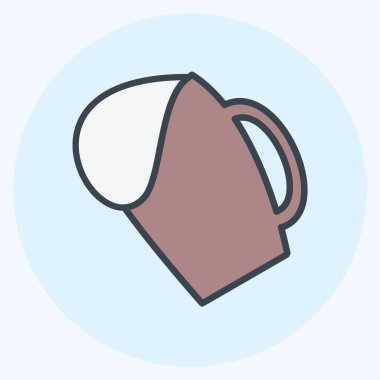 Beers Toasting Simgesi, yumuşak mavi arkaplanda izole edilmiş renkli eş tarzıyla