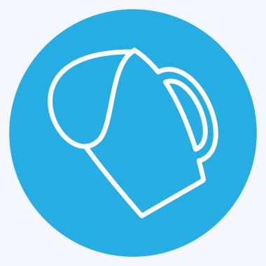 Bira Tost Simgesi Modaya uygun mavi gözler tarzında yumuşak mavi arkaplanda izole