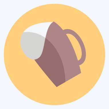 Biralar, yumuşak mavi arkaplanda izole edilmiş modaya uygun düz bir şekilde Simge Kızartıyorlar