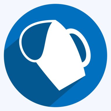 Biralar, yumuşak mavi arkaplanda izole edilmiş modaya uygun uzun gölge tarzında Simge Kızartıyorlar