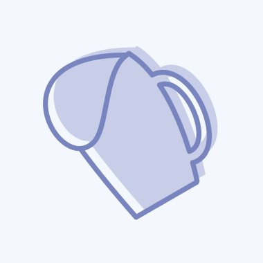 Bira Kızartma Simgesi yumuşak mavi arkaplanda izole edilmiş iki ton tarzında