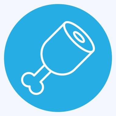 Yumuşak mavi arkaplanda izole edilmiş modaya uygun mavi gözlü Jambon Simgesi