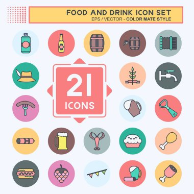 Gıda ve İçecek Simgesi Yumuşak mavi arkaplanda izole edilmiş modaya uygun bir eş biçimi belirlendi