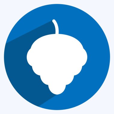 Yumuşak mavi arkaplanda izole edilmiş modaya uygun uzun gölge biçiminde Hops Simgesi