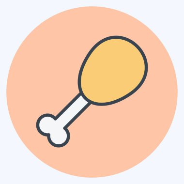 Yumuşak mavi arkaplanda izole edilmiş moda renk arkadaşı biçiminde bacak simgesi