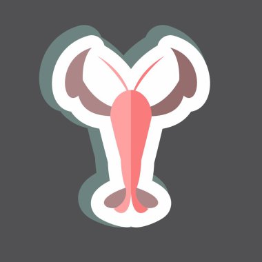 Istakoz Etiketi siyah arkaplanda izole edildi