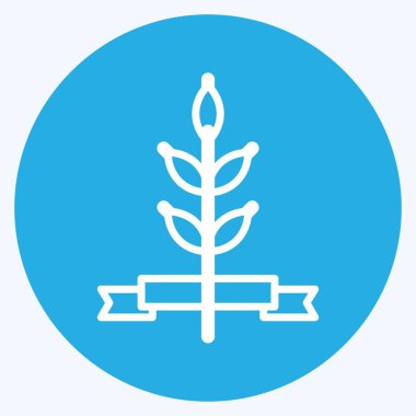 Modaya uygun mavi gözlü buğday Simgesi yumuşak mavi arkaplanda izole