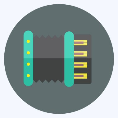 Yumuşak mavi arkaplanda izole edilmiş trend düz biçiminde akordiyon simgesi