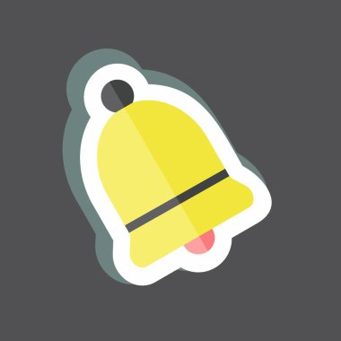 Siyah arkaplanda izole edilmiş çan etiketi