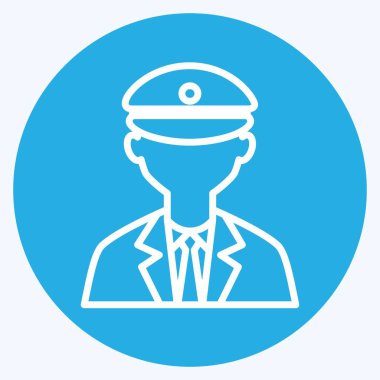 Taksici Simgesi modayı takip eden mavi gözler tarzında yumuşak mavi arkaplanda izole