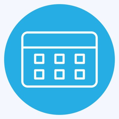 Yumuşak mavi arkaplanda izole edilmiş mavi göz biçimindeki Takvim Simgesi