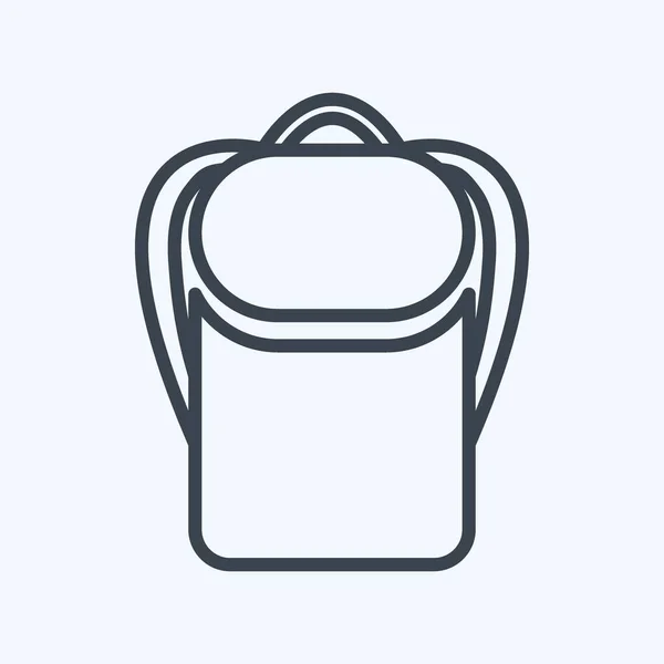 Backpack Icon Trendy Line Style Isolated Soft Blue Background — Vetor de Stock