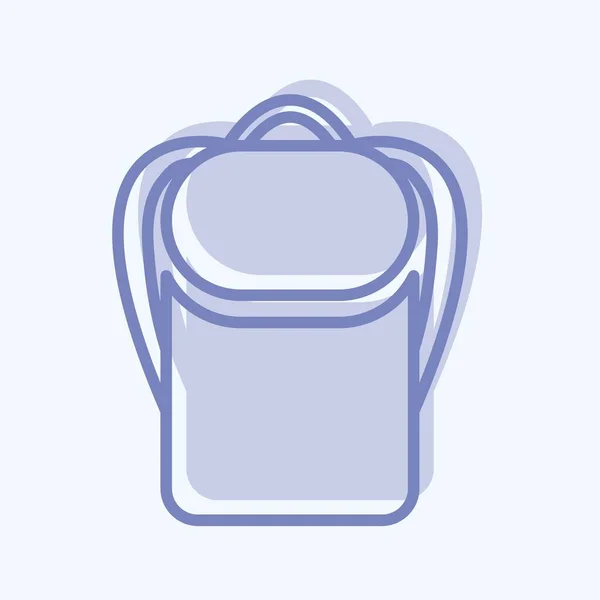 Backpack Icon Trendy Two Tone Style Isolated Soft Blue Background — Vetor de Stock