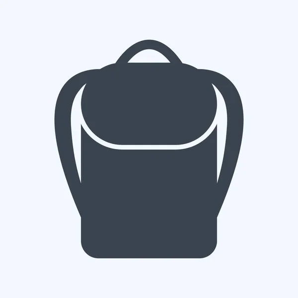 Backpack Icon Trendy Glyph Style Isolated Soft Blue Background —  Vetores de Stock