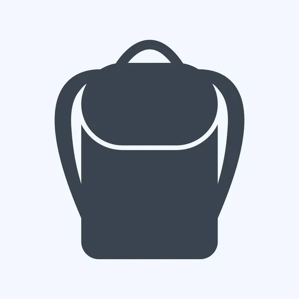 Mochila Icono Estilo Glifo Moda Aislado Sobre Fondo Azul Suave — Vector de stock