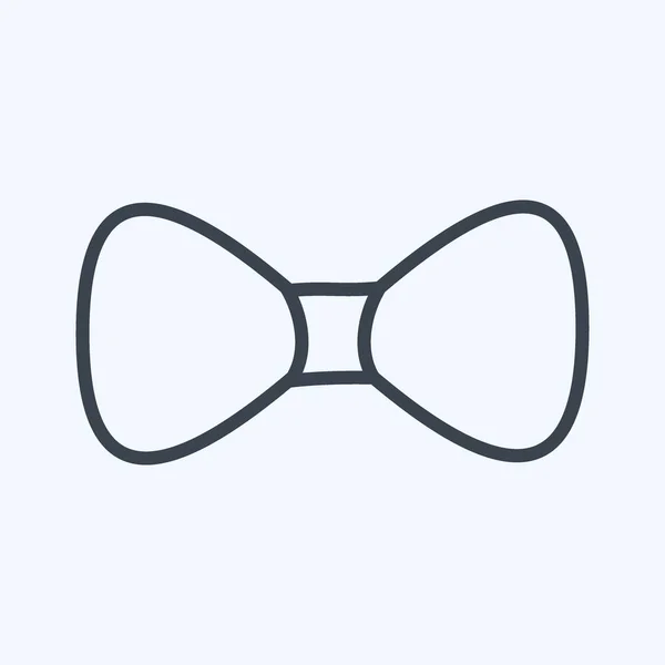 Bow Tie Icon Trendy Line Style Isolated Soft Blue Background — Stockvektor