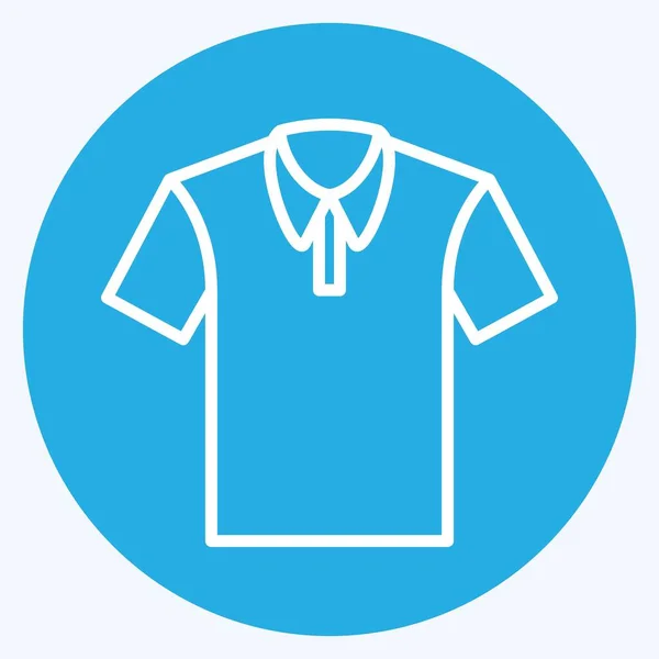 Casual Shirt Icon Trendy Blauwe Ogen Stijl Geïsoleerd Zachte Blauwe — Stockvector