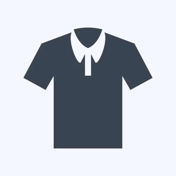 柔らかい青の背景に隔離された流行のグリフスタイルでカジュアルシャツアイコン — ストックベクタ