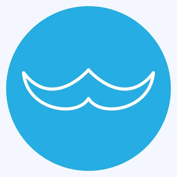 Moustache Icon Trendy Blue Eyes Style Isolated Soft Blue Background — стоковий вектор