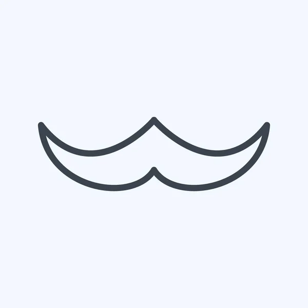 Moustache Icon Trendy Line Style Isolated Soft Blue Background — Archivo Imágenes Vectoriales