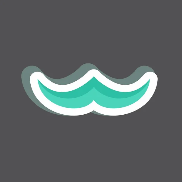 Moustache Sticker Μοντέρνο Απομονωμένο Μαύρο Φόντο — Διανυσματικό Αρχείο