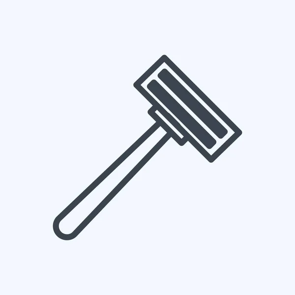 Shaving Blade Icon Trendy Line Style Isolated Soft Blue Background — Vector de stock
