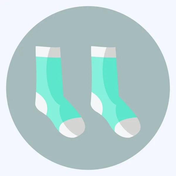 Socks Icon Trendy Flat Style Isolated Soft Blue Background — Vector de stock