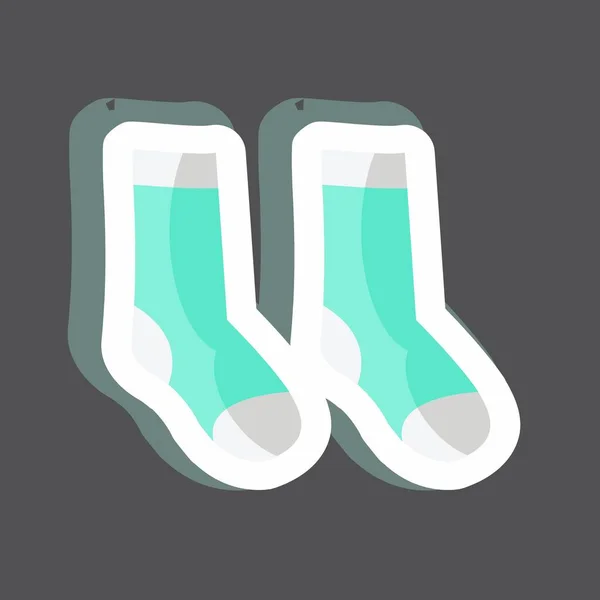 Socks Sticker Trendy Isolated Black Background — Stockový vektor