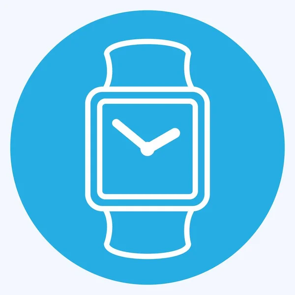 Stylish Watch Icon Trendy Blue Eyes Style Isolated Soft Blue — Vector de stock