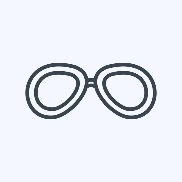 Vintage Glasses Icon Trendy Line Style Isolated Soft Blue Background —  Vetores de Stock