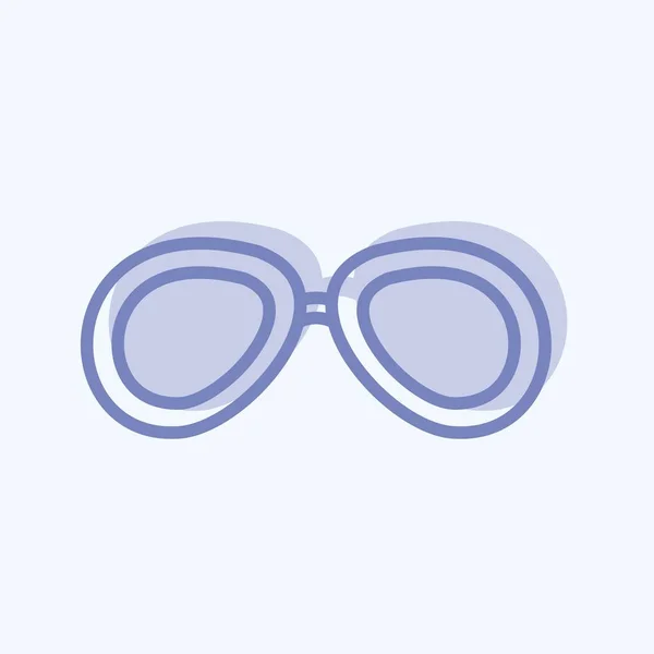 Vintage Glasses Icon Trendy Two Tone Style Isolated Soft Blue — Vettoriale Stock