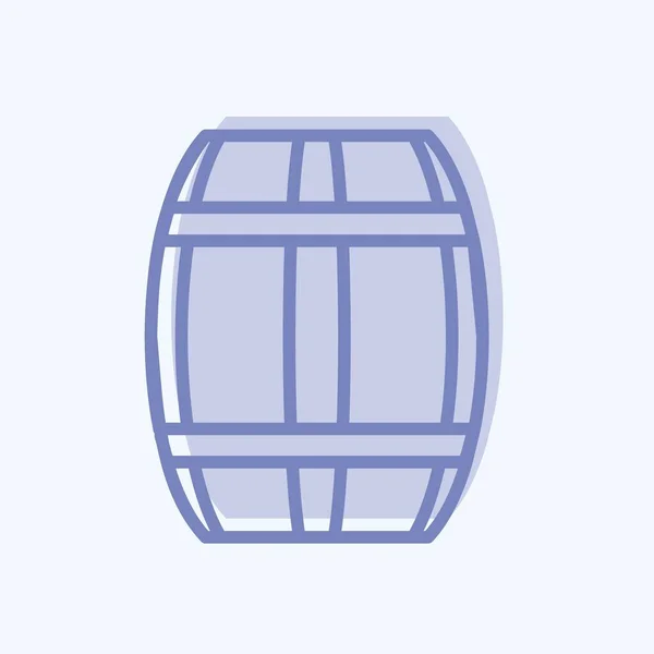Barrel Icon Trendy Two Tone Style Isolated Soft Blue Background — 图库矢量图片