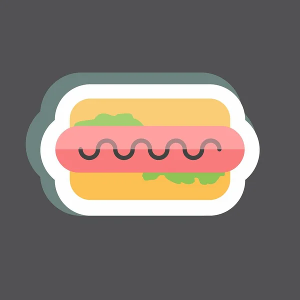 Hot Dog Sticker Trendy Isolated Black Background — Stockový vektor