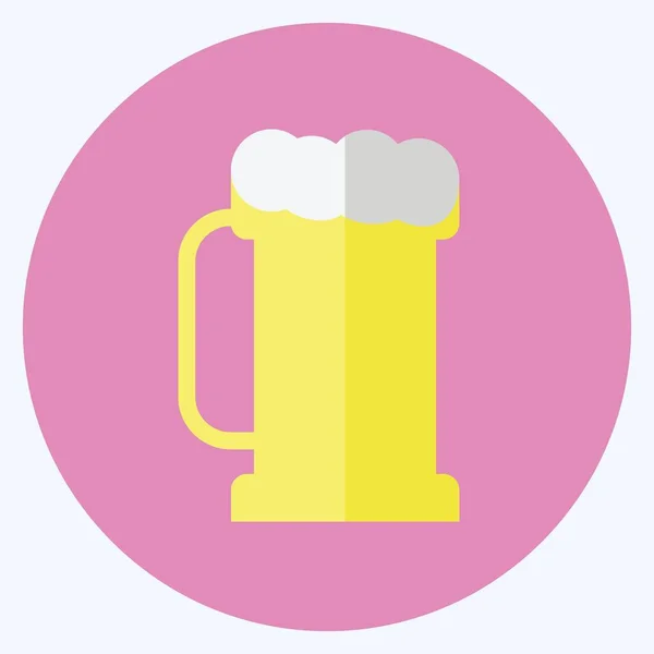 Pint Beer Icon Trendy Flat Style Isolated Soft Blue Background — стоковий вектор