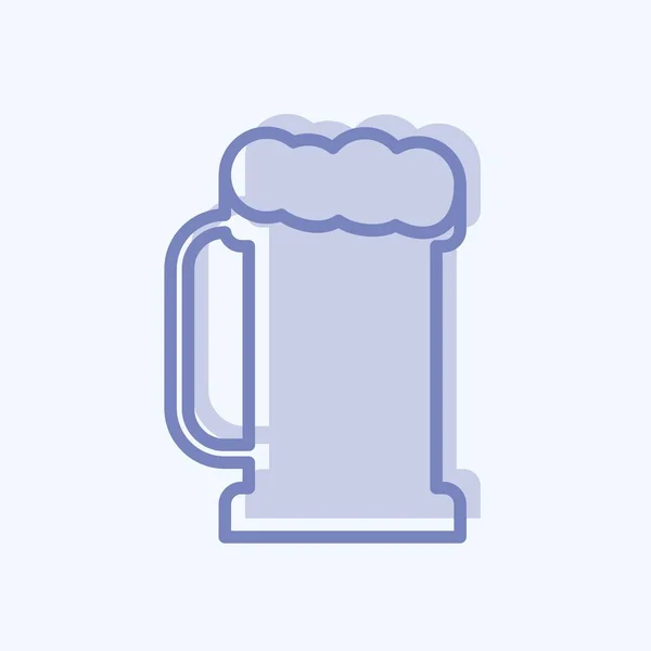 Pint Beer Icon Trendy Two Tone Style Isolated Soft Blue — стоковий вектор
