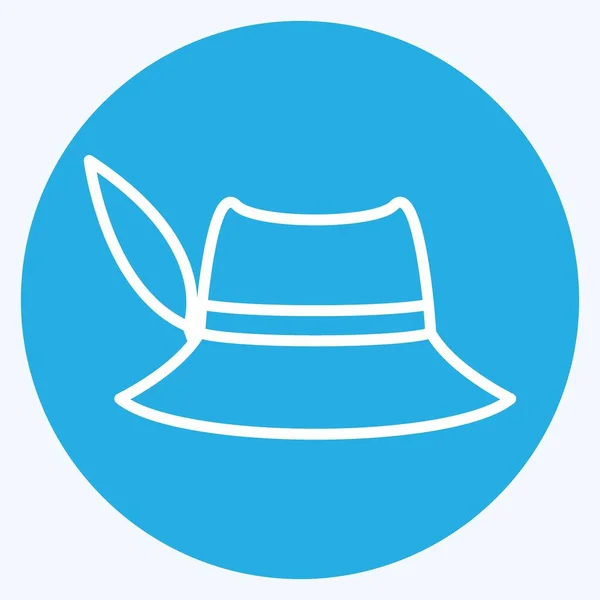 Woman Hat Icon Trendy Blue Eyes Style Isolated Soft Blue — 图库矢量图片