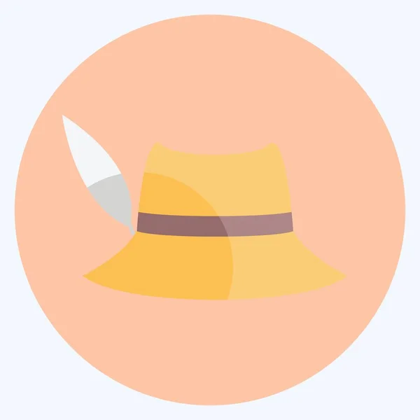 Woman Hat Icon Trendy Flat Style Isolated Soft Blue Background — 图库矢量图片