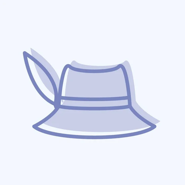 Sombrero Mujer Icono Estilo Moderno Dos Tonos Aislado Sobre Fondo — Archivo Imágenes Vectoriales
