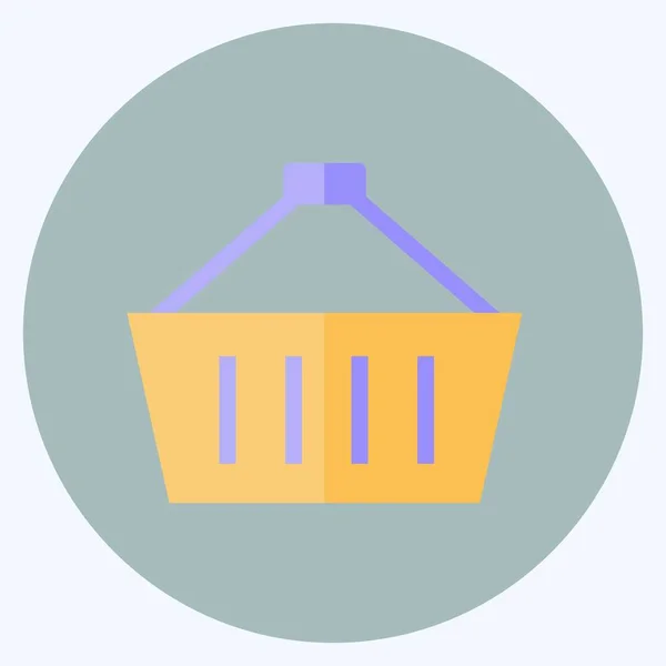 Basket Icon Trendy Flat Style Isolated Soft Blue Background — Stockový vektor