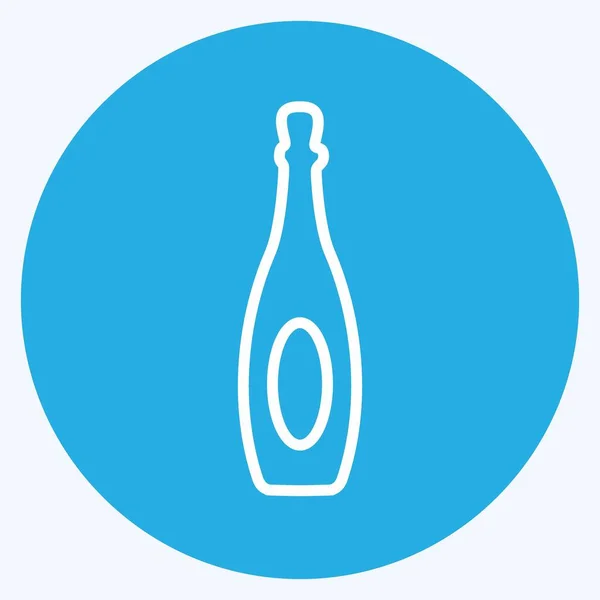 Bottle Icon Trendy Blue Eyes Style Isolated Soft Blue Background — Vetor de Stock