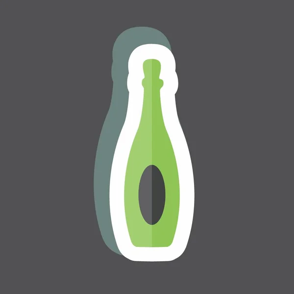 Bottle Sticker Trendy Isolated Black Background — Stockvektor