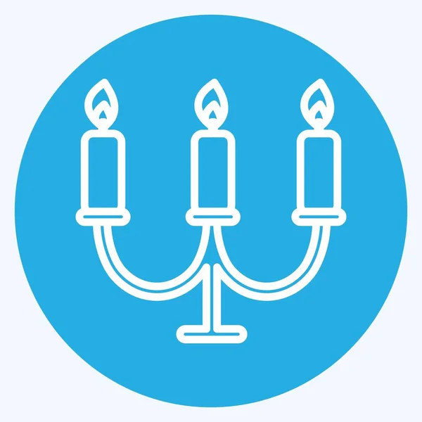 Candles Icon Trendy Blue Eyes Style Isolated Soft Blue Background — Stockvektor